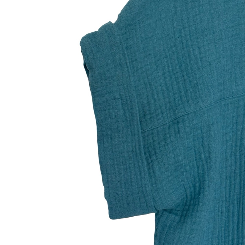 NEW J. CREW Factory Short-sleeve gauze popover dress in Atlantis Size‎ Small - Picture 6 of 7